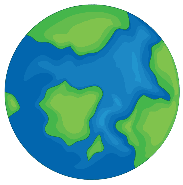 Stylized globe icon representing global medical education