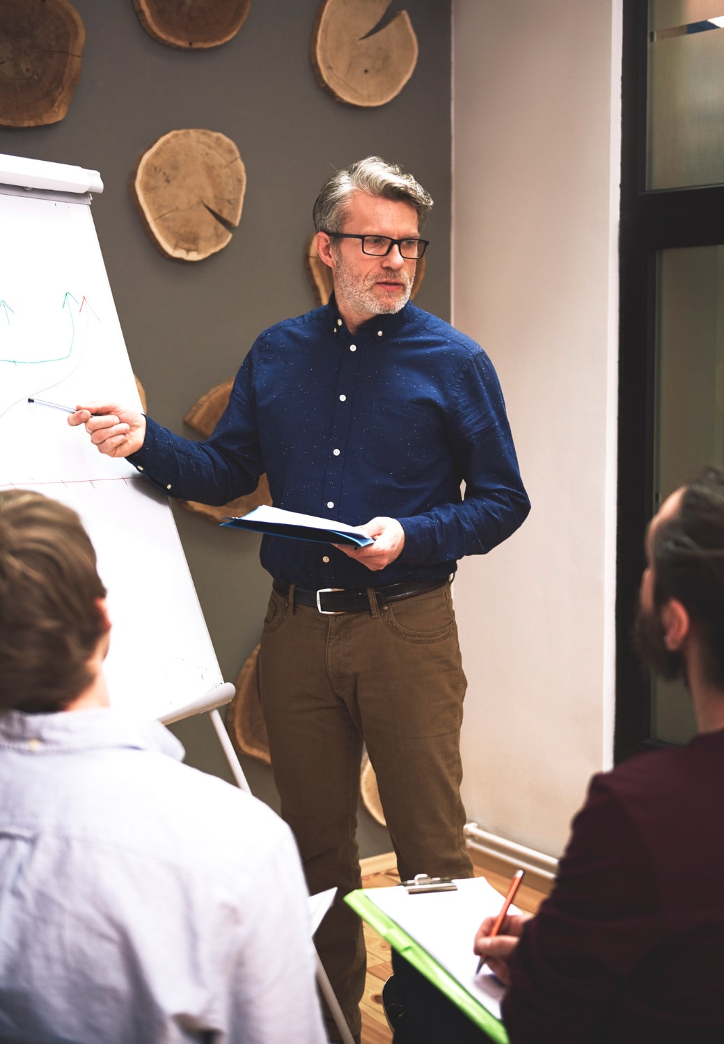 Professional instructor teaching